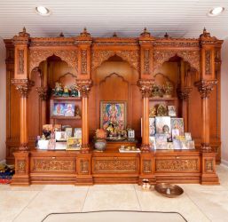 Wooden pooja room design set